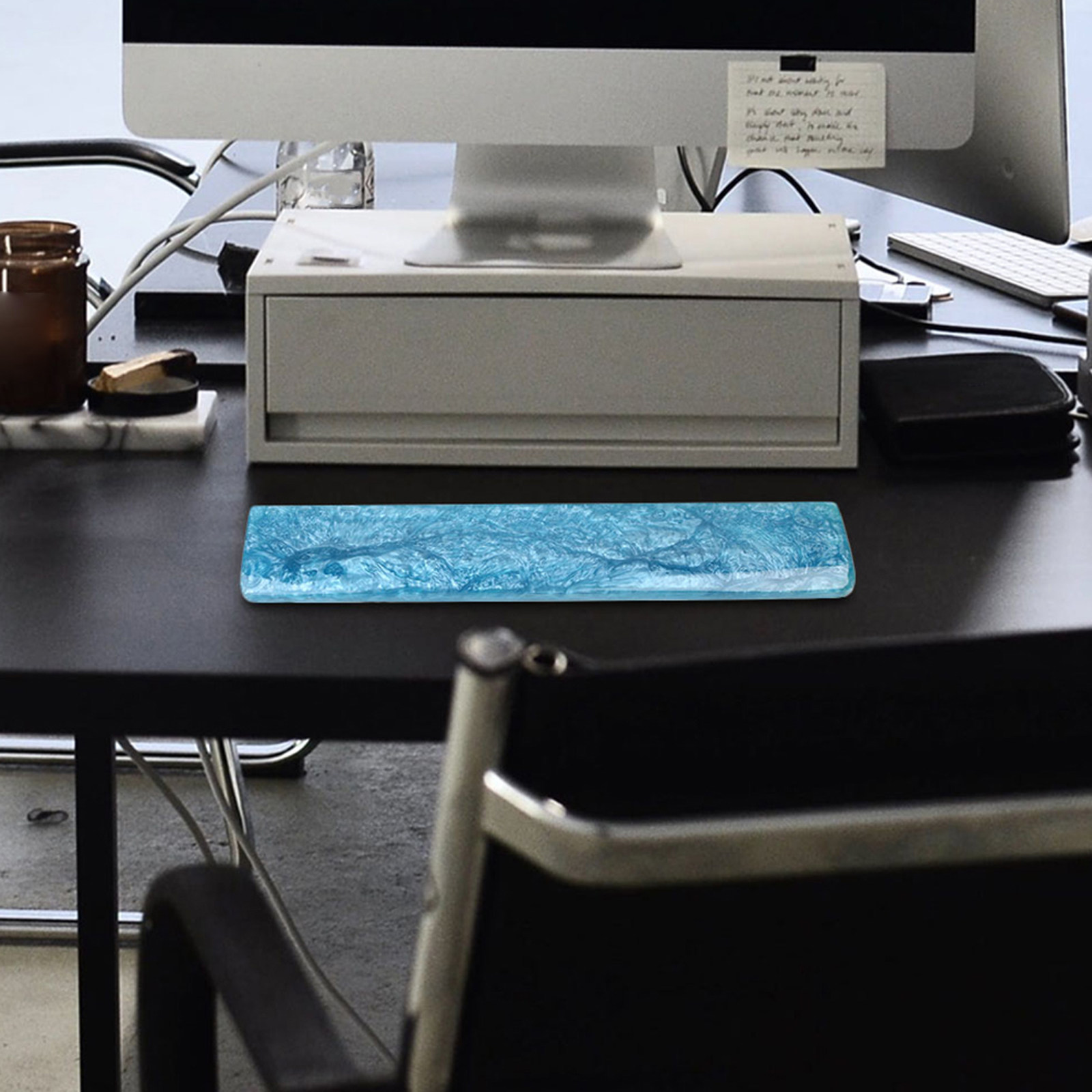Laptop Accessories For Wrist Support - Repose-poignet ergonomique en résine époxy bleue