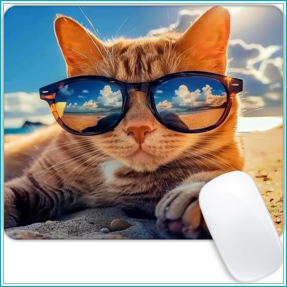 Laptop Accessories For Wrist Support - Tapis de souris Sunshine Beach Cat